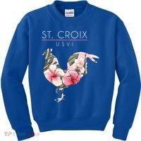 St Croix Usvi Flower Hibiscus Chicken Lover Souvenir Gift Kids Sweatshirt thumb 0