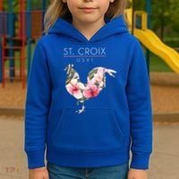 St Croix Usvi Flower Hibiscus Chicken Lover Souvenir Gift Kids Hoodie thumb 3