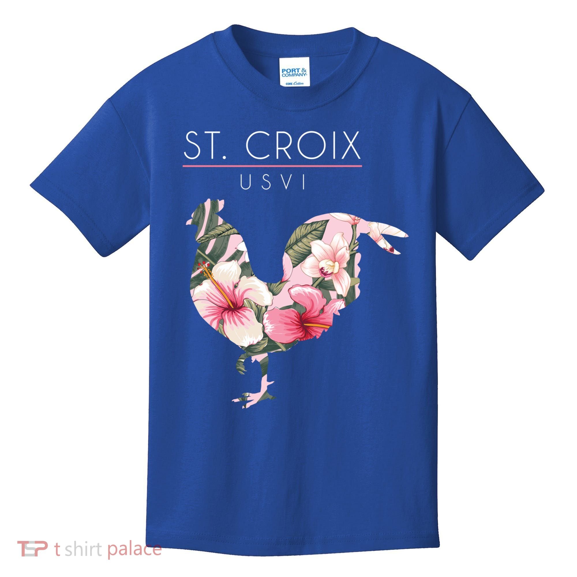 St Croix Usvi Flower Hibiscus Chicken Lover Souvenir Gift Kids T-Shirt