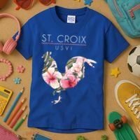 St Croix Usvi Flower Hibiscus Chicken Lover Souvenir Gift Kids T-Shirt thumb 3