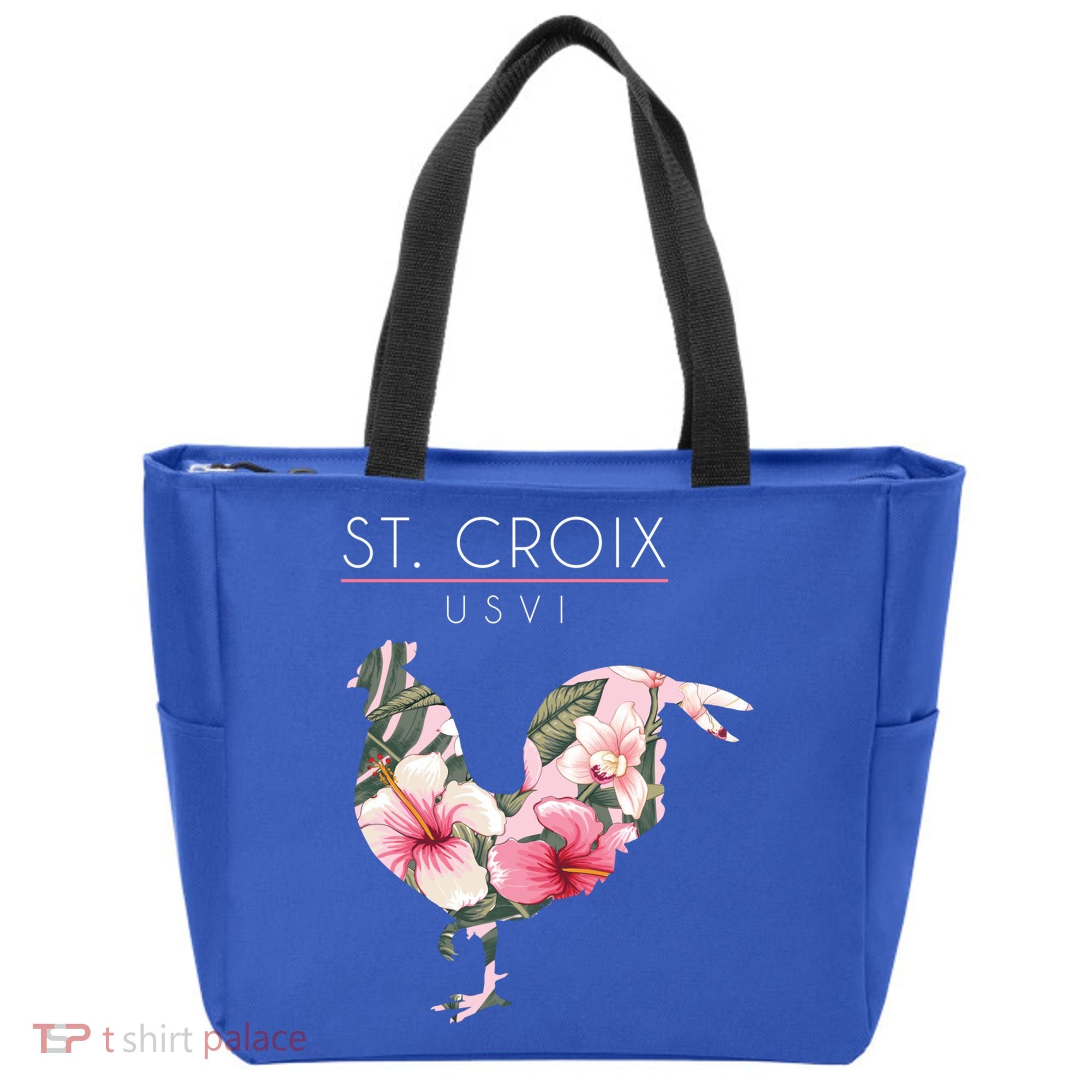 St Croix Usvi Flower Hibiscus Chicken Lover Souvenir Gift Tote Bag