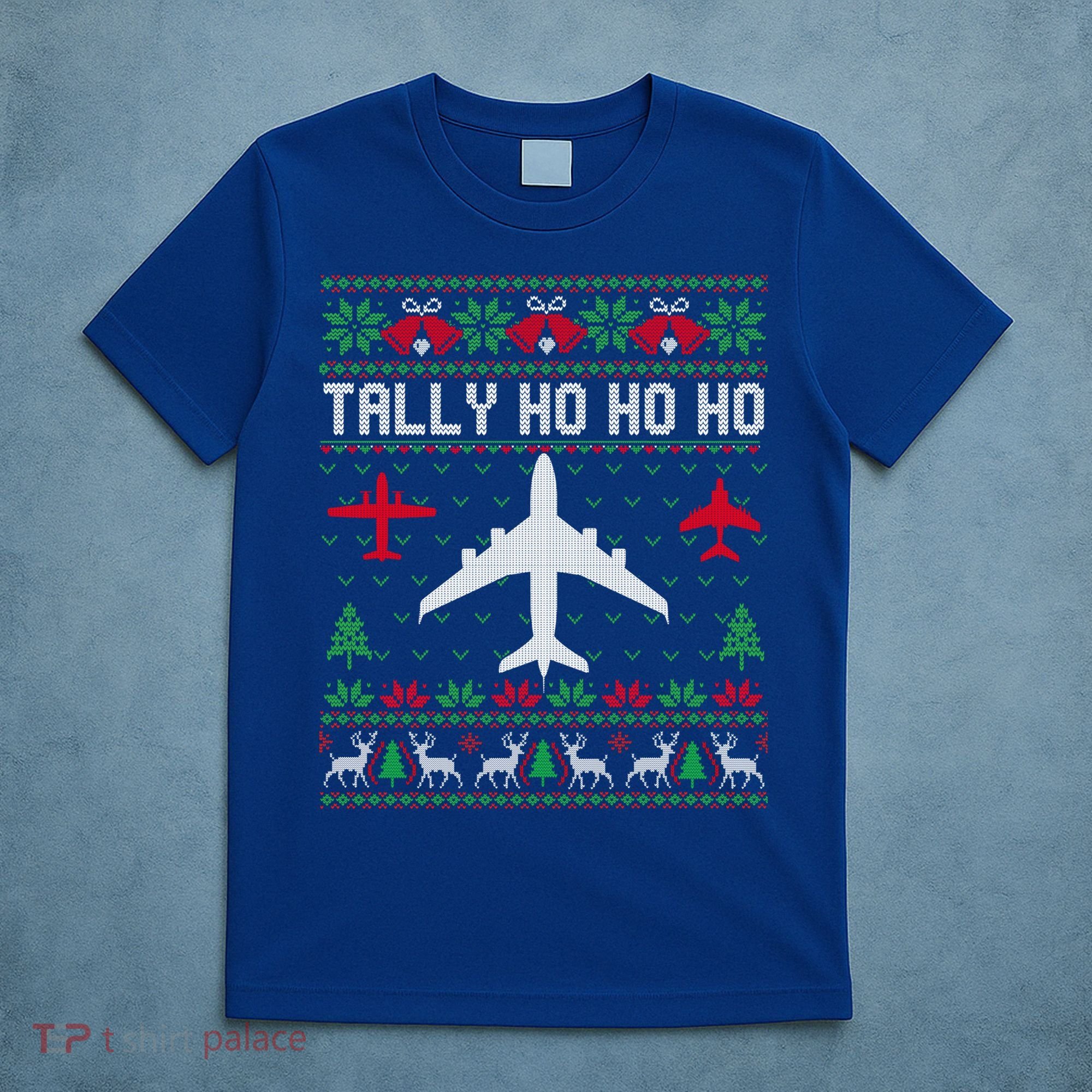 Spitfire Christmas Ugly Jumper Style Airplane Aircraft Plane Cute Gift T-Shirt