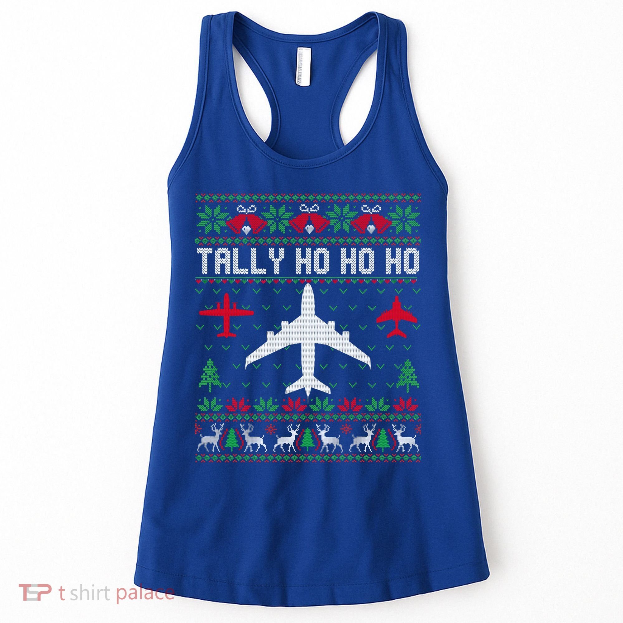 Spitfire Christmas Ugly Jumper Style Airplane Aircraft Plane Cute Gift Women's Tank Top