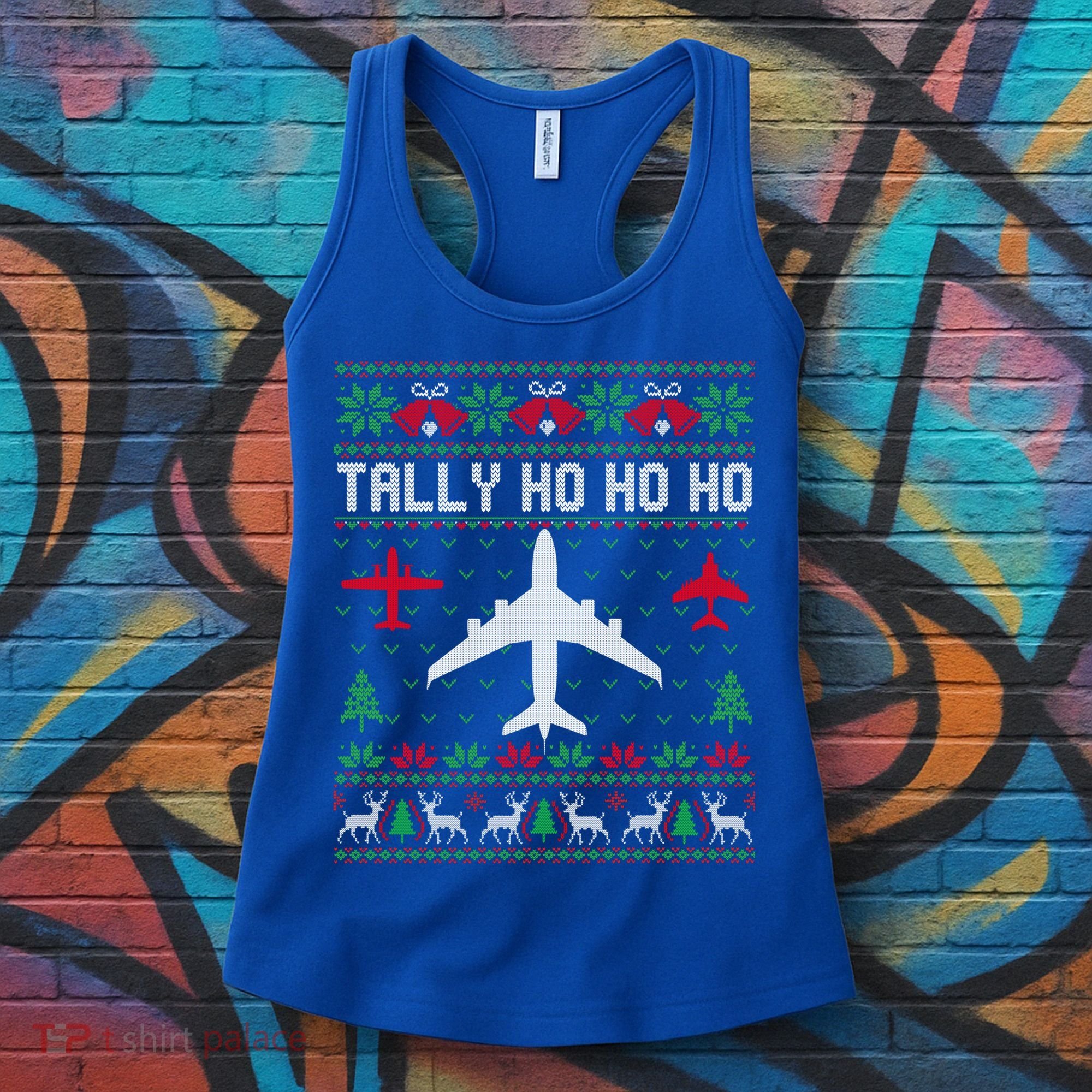 Spitfire Christmas Ugly Jumper Style Airplane Aircraft Plane Cute Gift Women's Tank Top