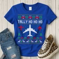 Spitfire Christmas Ugly Jumper Style Airplane Aircraft Plane Cute Gift Women's T-Shirt thumb 3