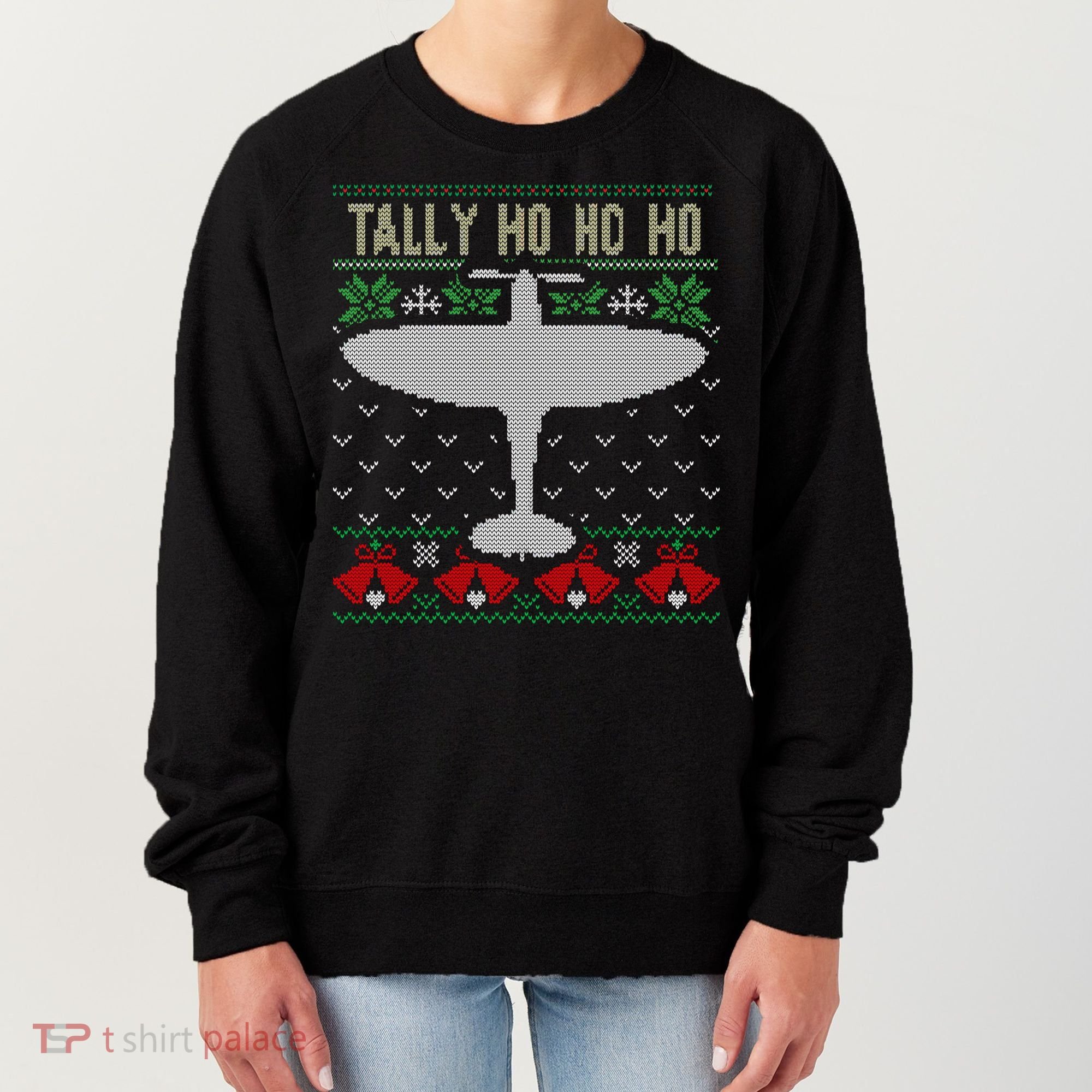 Spitfire Christmas Ugly Jumper Style Airplane Aircraft Plane Gift Women's Sweatshirt