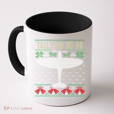Spitfire Christmas Ugly Jumper Style Airplane Aircraft Plane Gift Coffee Mug