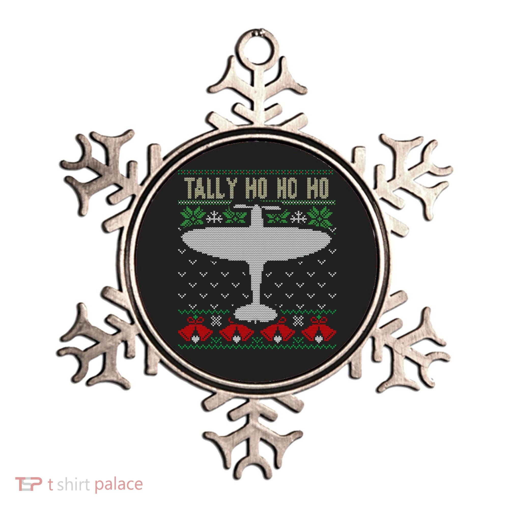 Spitfire Christmas Ugly Jumper Style Airplane Aircraft Plane Gift Ornament