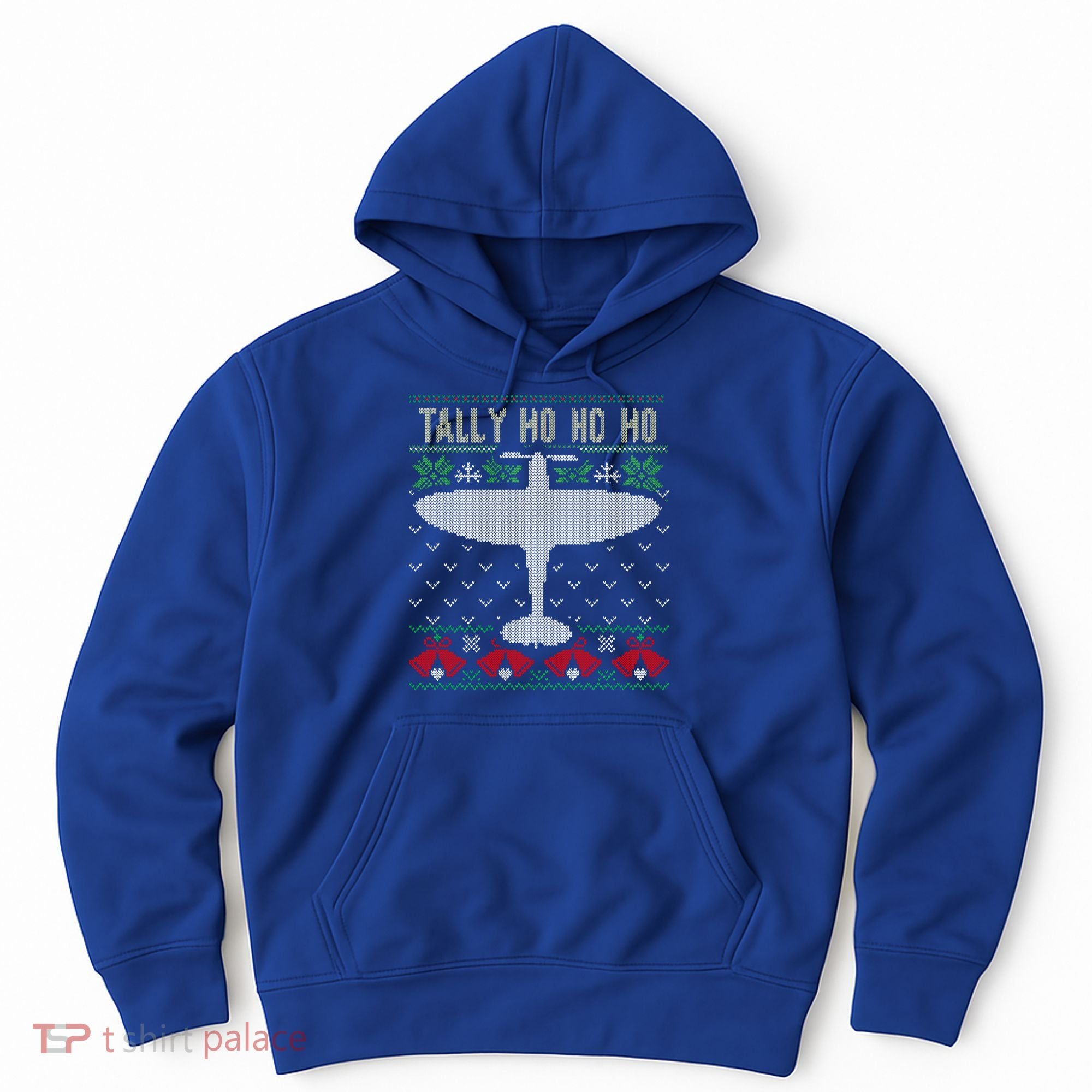 Spitfire Christmas Ugly Jumper Style Airplane Aircraft Plane Gift Hoodie