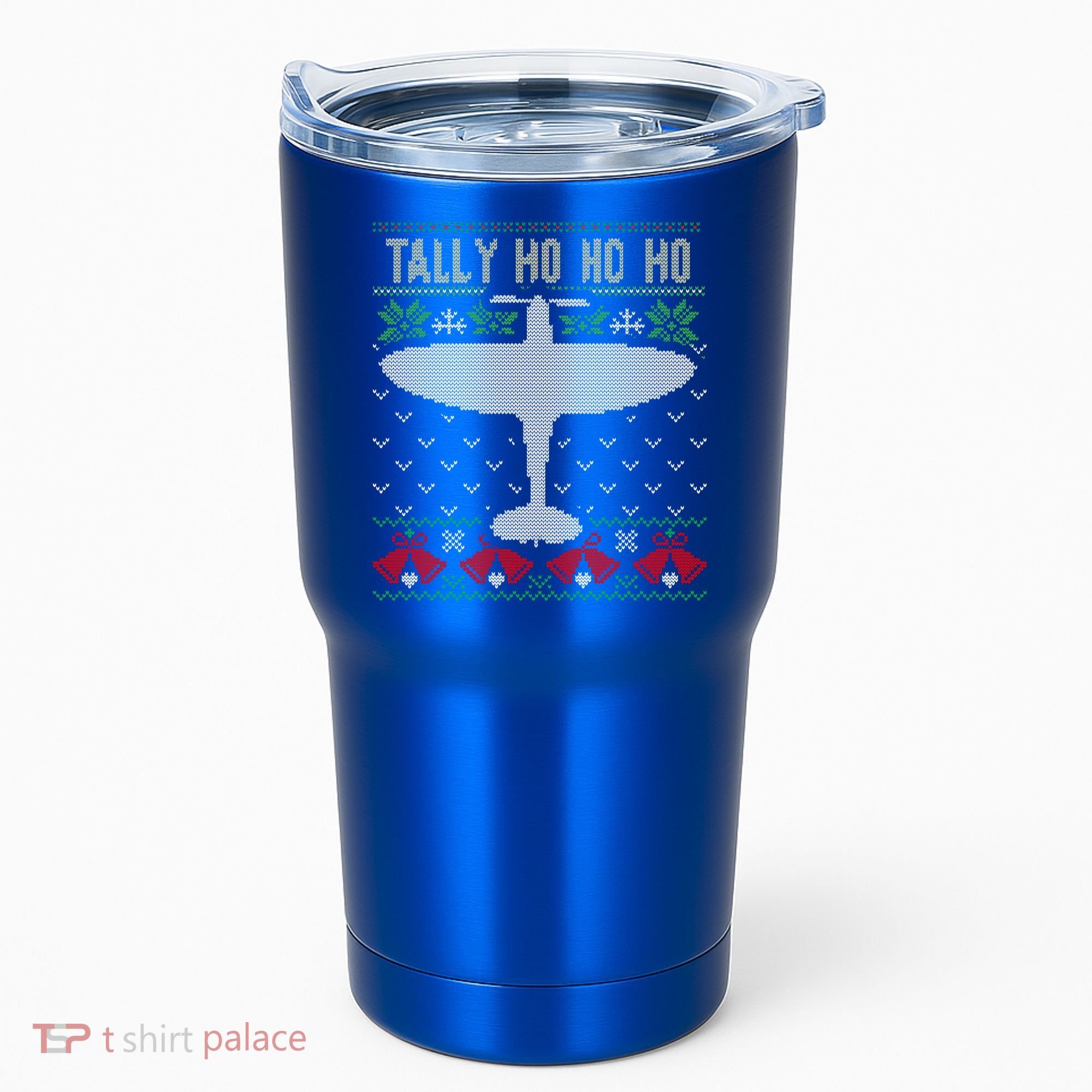 Spitfire Christmas Ugly Jumper Style Airplane Aircraft Plane Gift Tumbler
