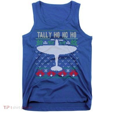 Spitfire Christmas Ugly Jumper Style Airplane Aircraft Plane Gift Tank Top