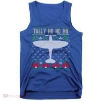 Spitfire Christmas Ugly Jumper Style Airplane Aircraft Plane Gift Tank Top thumb 0