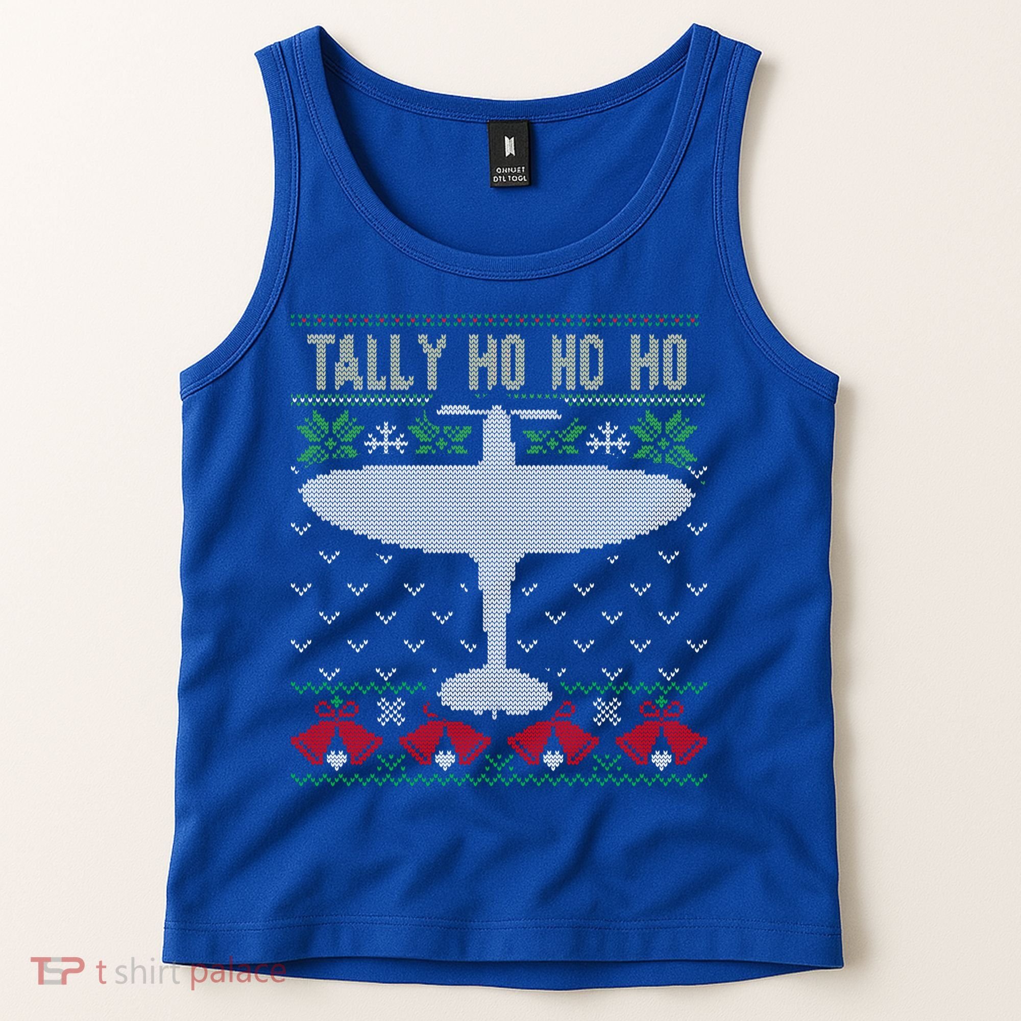 Spitfire Christmas Ugly Jumper Style Airplane Aircraft Plane Gift Tank Top