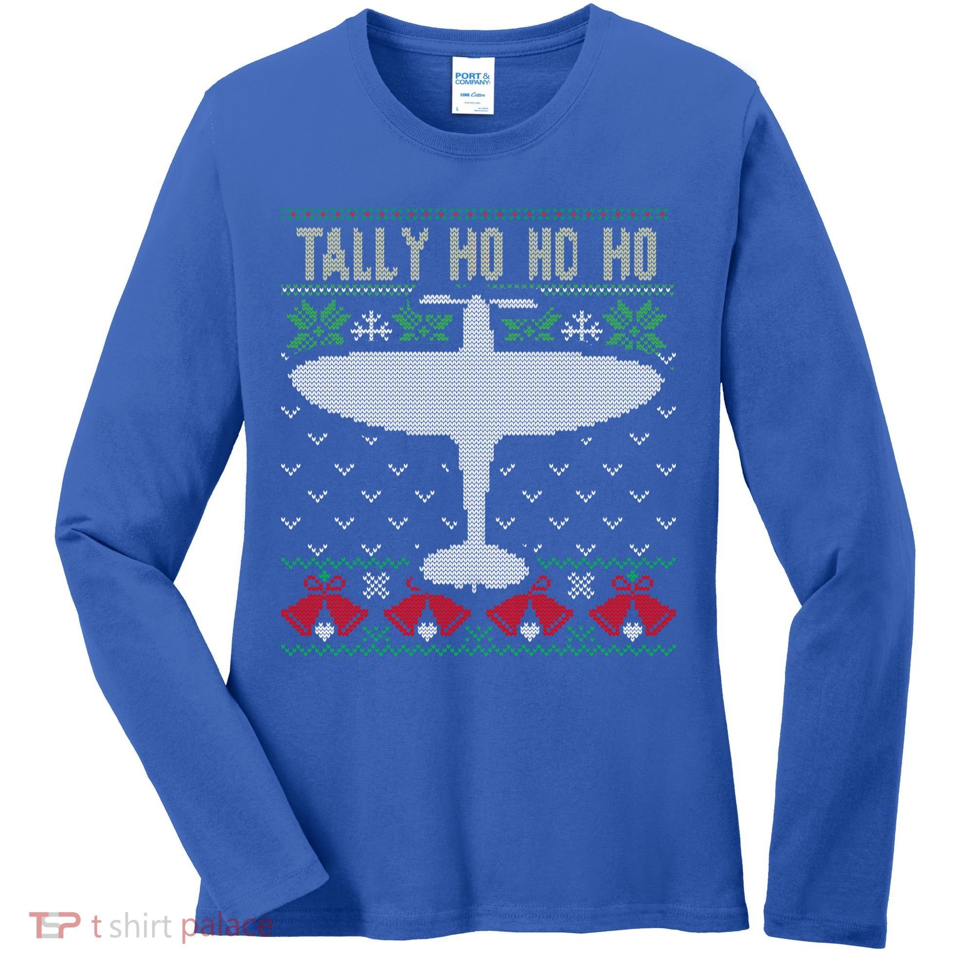 Spitfire Christmas Ugly Jumper Style Airplane Aircraft Plane Gift Women's Long Sleeve Shirt