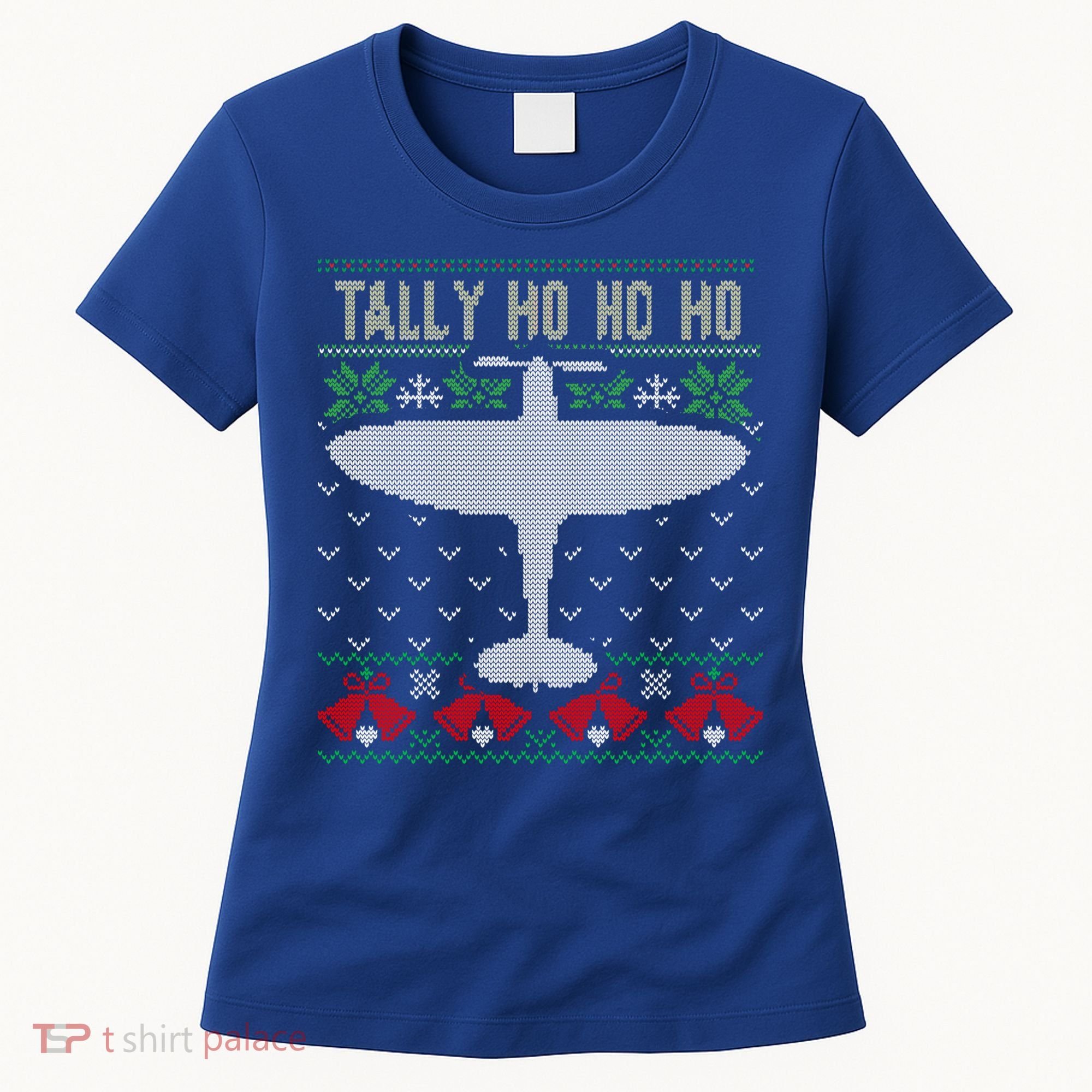 Spitfire Christmas Ugly Jumper Style Airplane Aircraft Plane Gift Women's T-Shirt