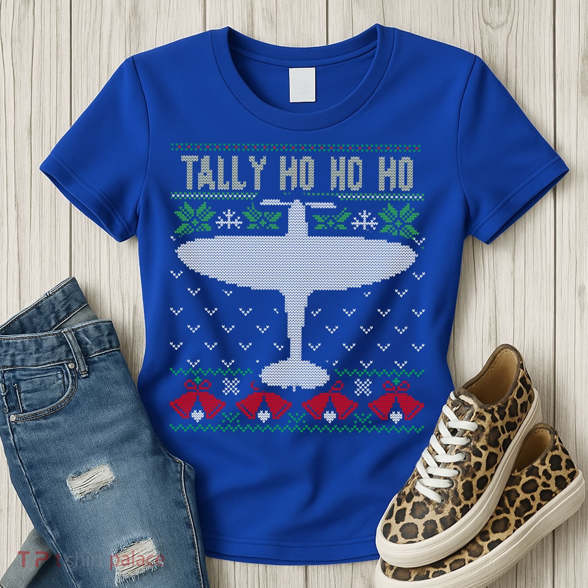 Spitfire Christmas Ugly Jumper Style Airplane Aircraft Plane Gift Women's T-Shirt
