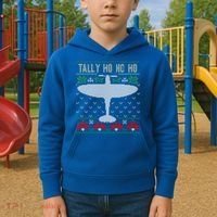 Spitfire Christmas Ugly Jumper Style Airplane Aircraft Plane Gift Kids Hoodie thumb 2