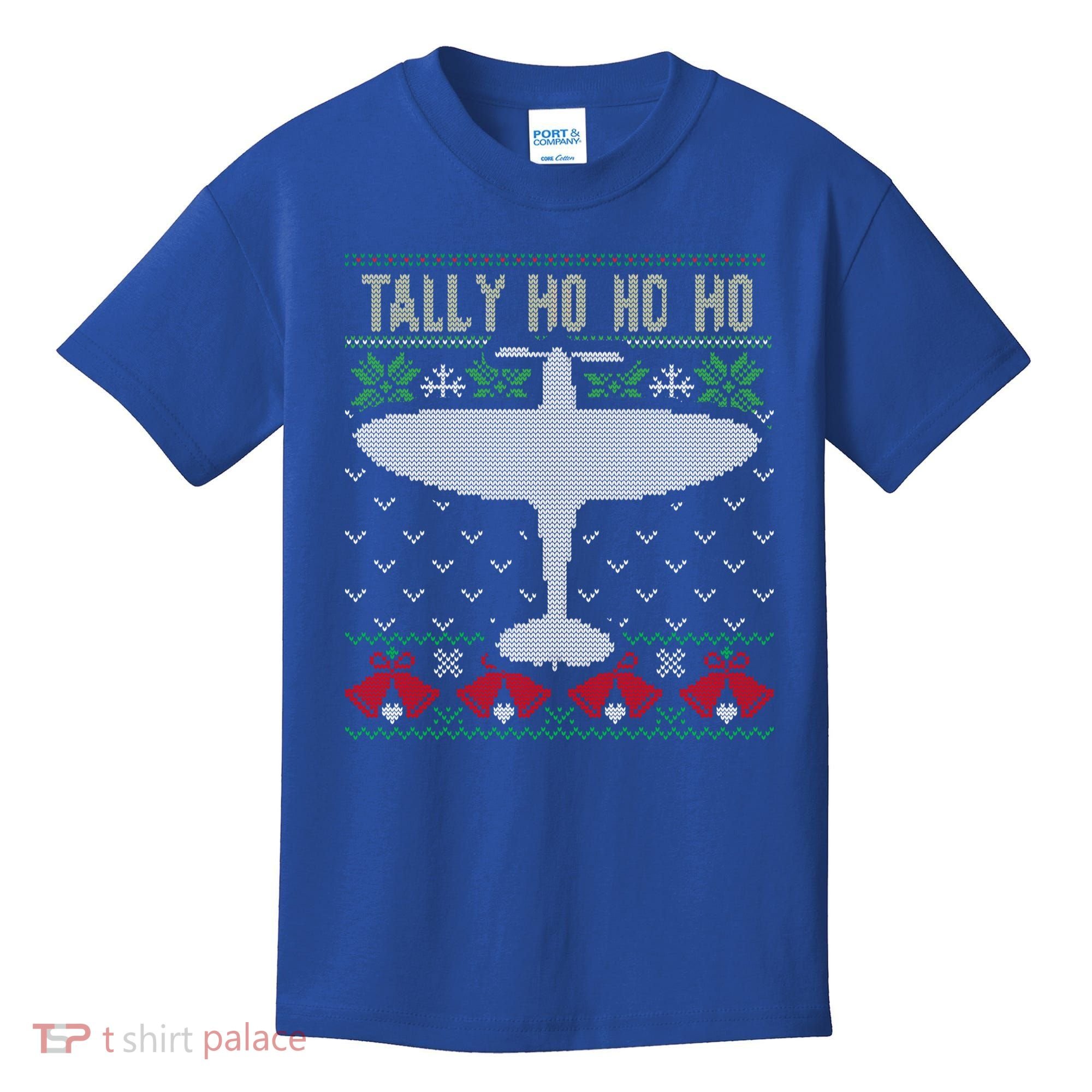 Spitfire Christmas Ugly Jumper Style Airplane Aircraft Plane Gift Kids T-Shirt