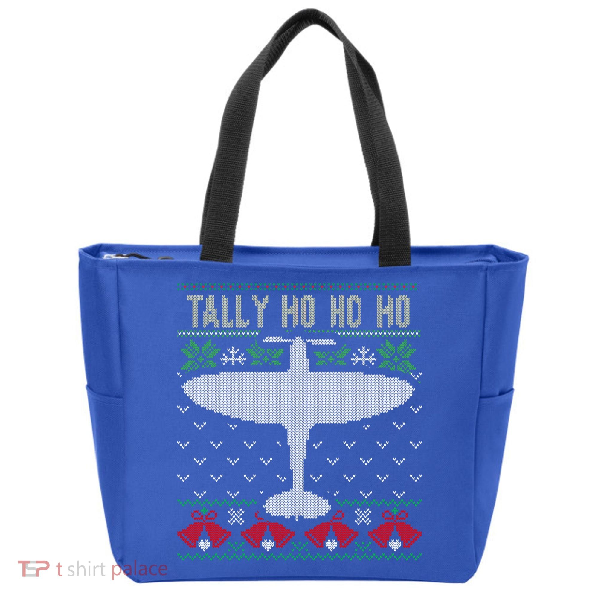 Spitfire Christmas Ugly Jumper Style Airplane Aircraft Plane Gift Tote Bag