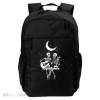 Skeleton Couple Under The Moon Playing Guitar Graphic Backpack thumb 0