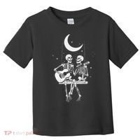 Skeleton Couple Under The Moon Playing Guitar Graphic Toddler T-Shirt thumb 0