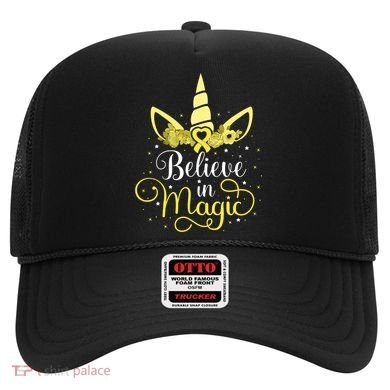 Sarcoma Cancer Unicorn Magic Yellow Ribbon Awareness Warrior Gift Hat