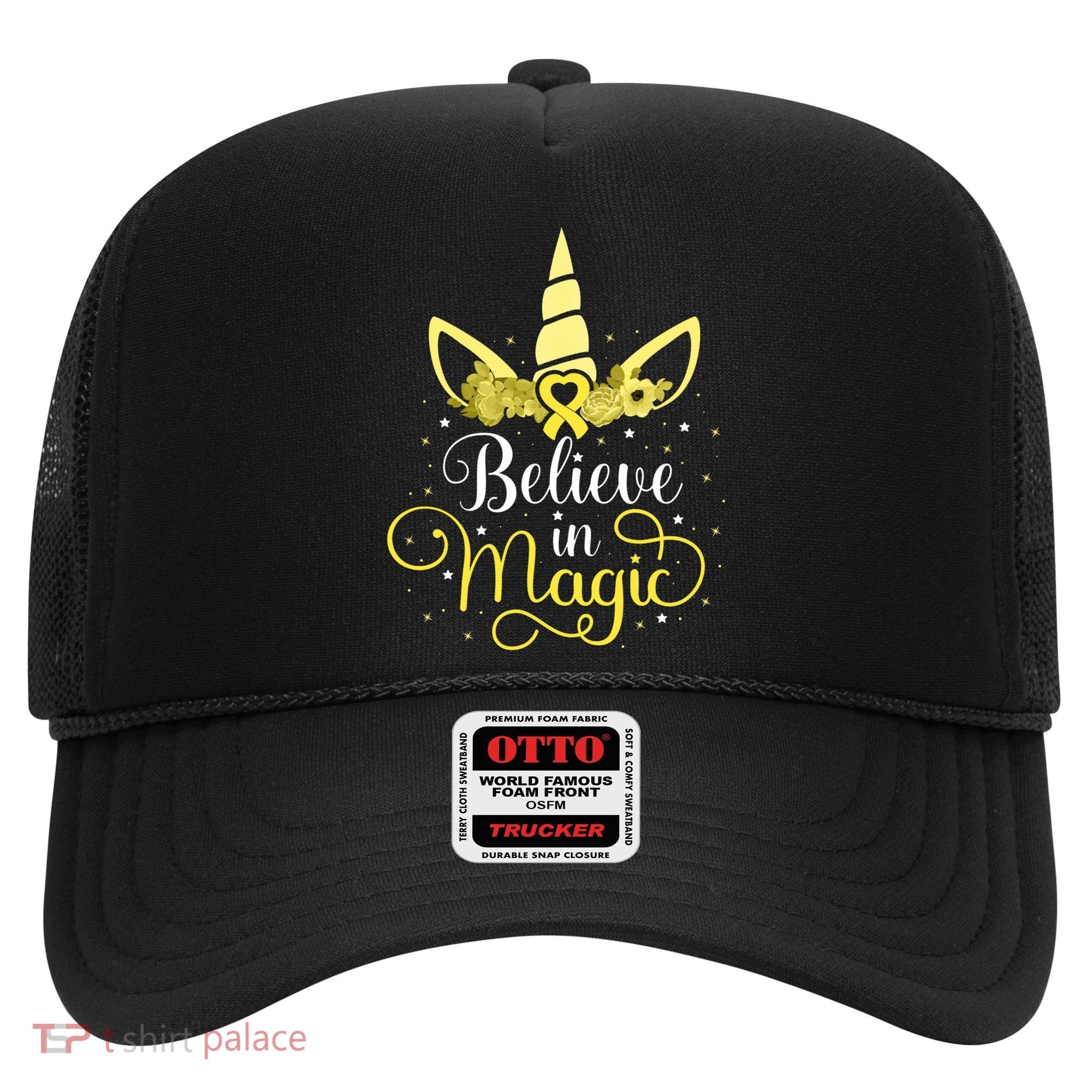Sarcoma Cancer Unicorn Magic Yellow Ribbon Awareness Warrior Gift Hat