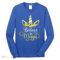Sarcoma Cancer Unicorn Magic Yellow Ribbon Awareness Warrior Gift Long Sleeve Shirt thumb 0