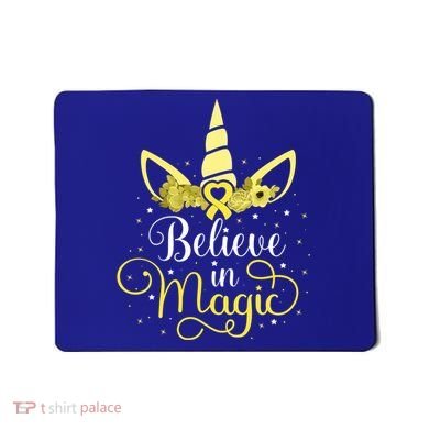 Sarcoma Cancer Unicorn Magic Yellow Ribbon Awareness Warrior Gift Mousepad