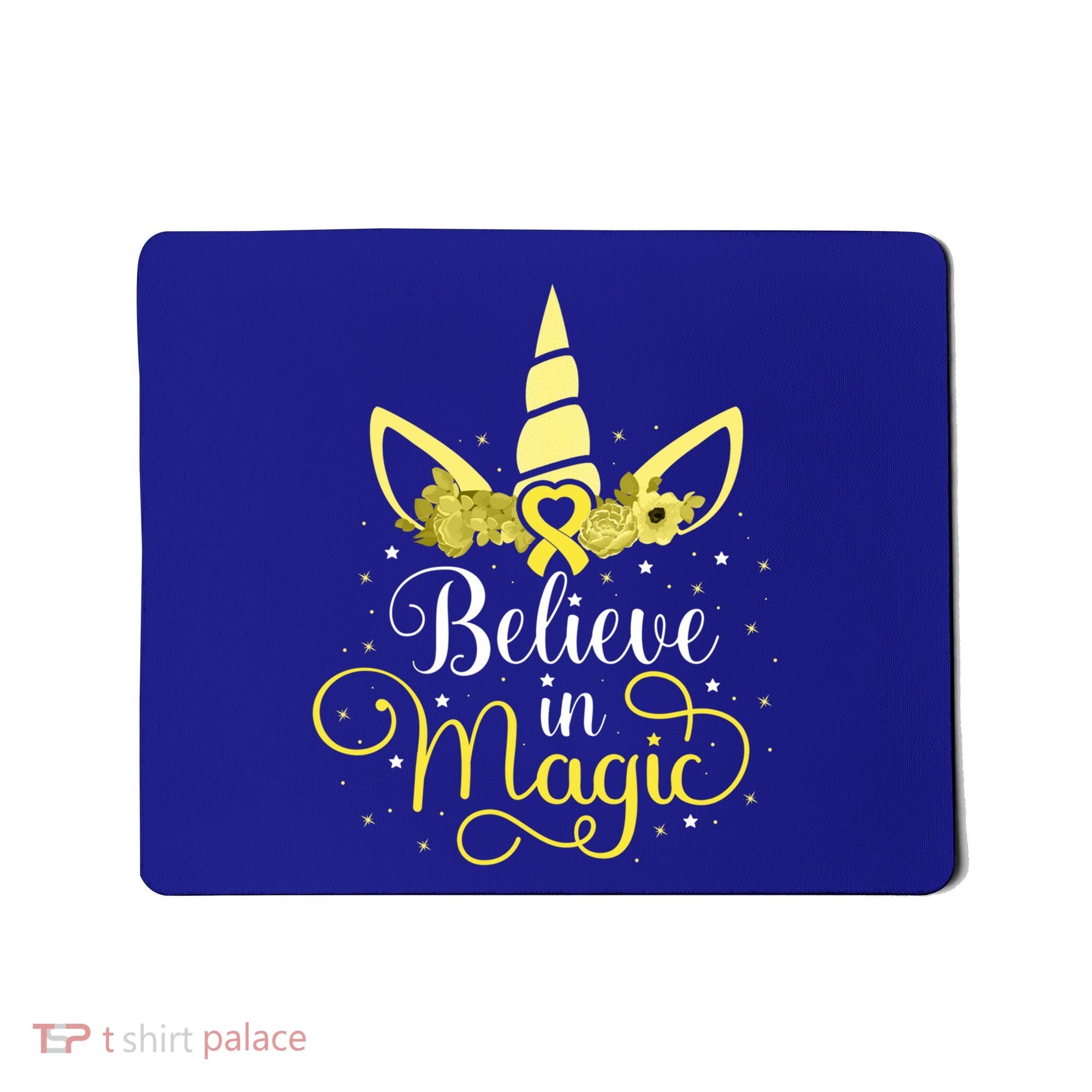 Sarcoma Cancer Unicorn Magic Yellow Ribbon Awareness Warrior Gift Mousepad