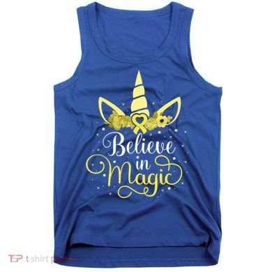 Sarcoma Cancer Unicorn Magic Yellow Ribbon Awareness Warrior Gift Tank Top
