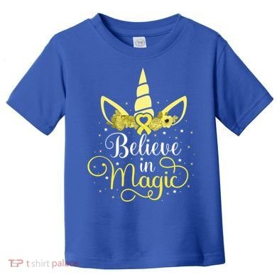 Sarcoma Cancer Unicorn Magic Yellow Ribbon Awareness Warrior Gift Toddler T-Shirt