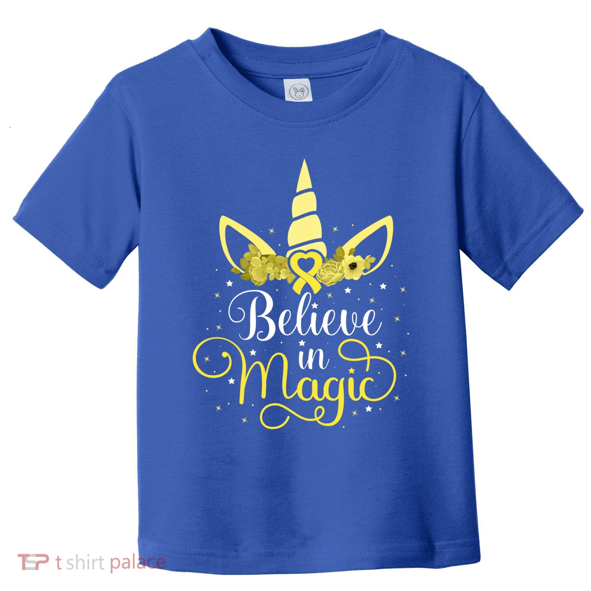 Sarcoma Cancer Unicorn Magic Yellow Ribbon Awareness Warrior Gift Toddler T-Shirt