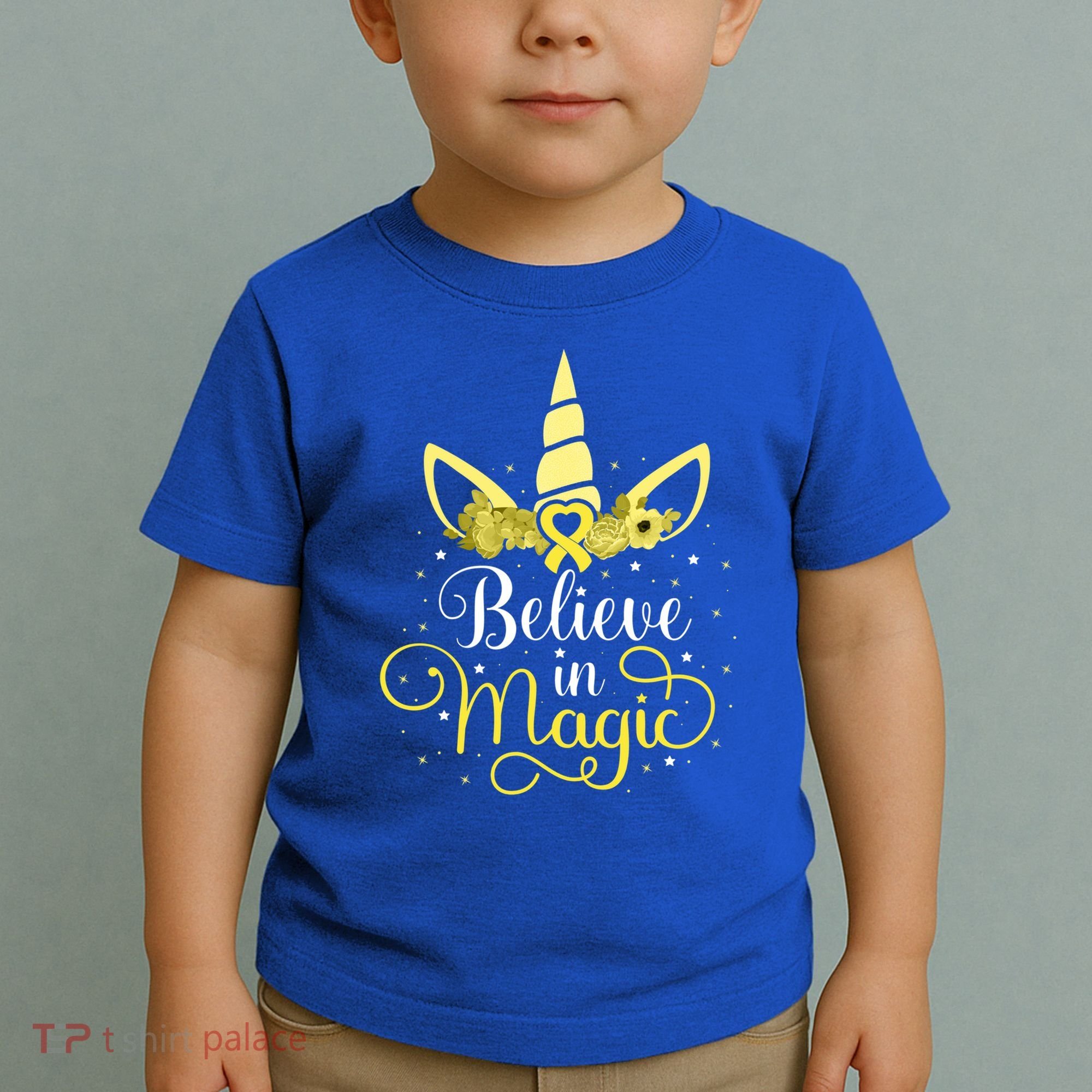 Sarcoma Cancer Unicorn Magic Yellow Ribbon Awareness Warrior Gift Toddler T-Shirt