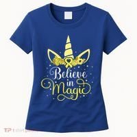 Sarcoma Cancer Unicorn Magic Yellow Ribbon Awareness Warrior Gift Women's T-Shirt thumb 0