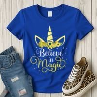 Sarcoma Cancer Unicorn Magic Yellow Ribbon Awareness Warrior Gift Women's T-Shirt thumb 3