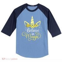 Sarcoma Cancer Unicorn Magic Yellow Ribbon Awareness Warrior Gift Raglan Baseball Sleeve Shirt thumb 0