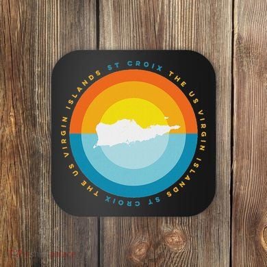 St. Croix Usvi Sunset Graphic Coaster