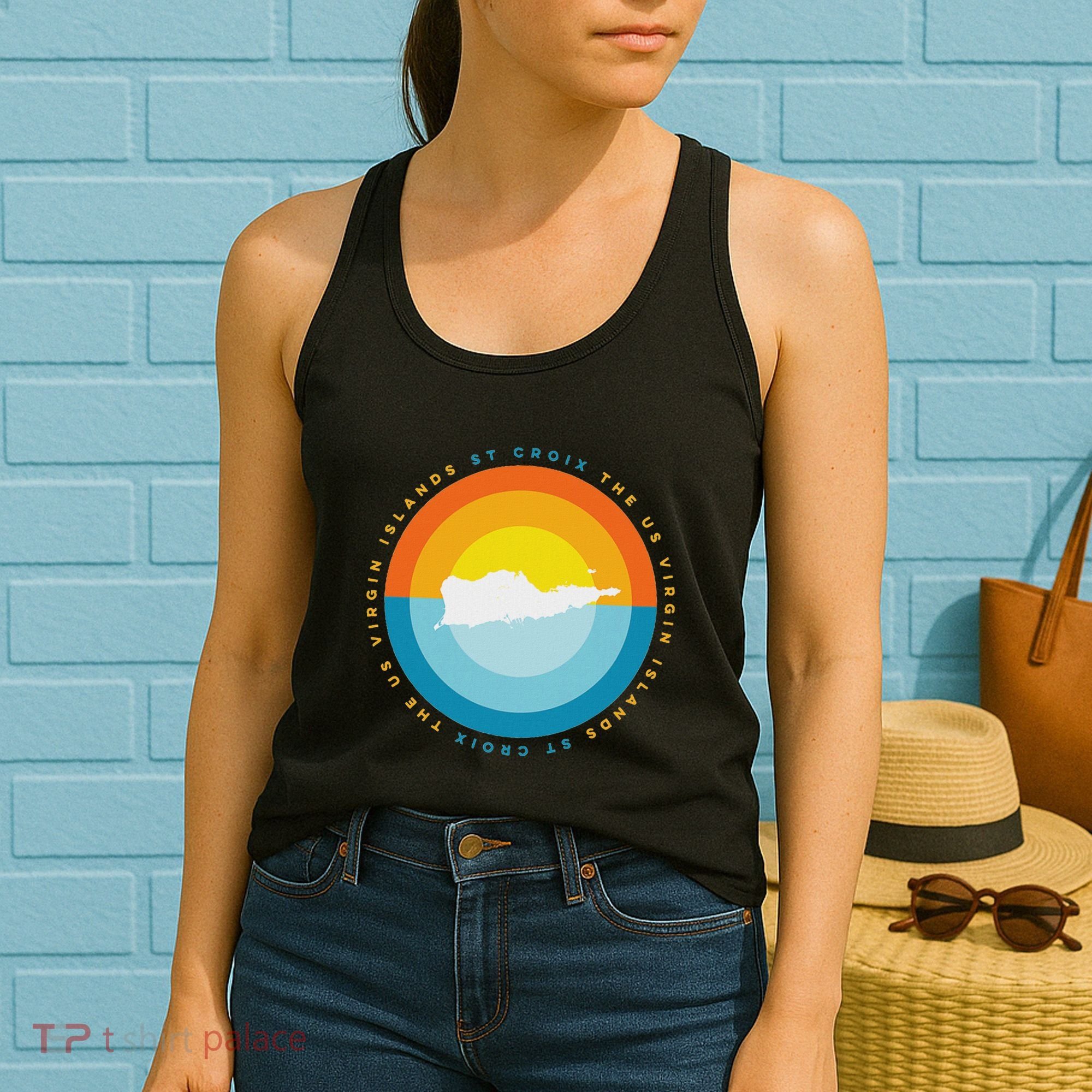 St. Croix Usvi Sunset Graphic Women's Tank Top