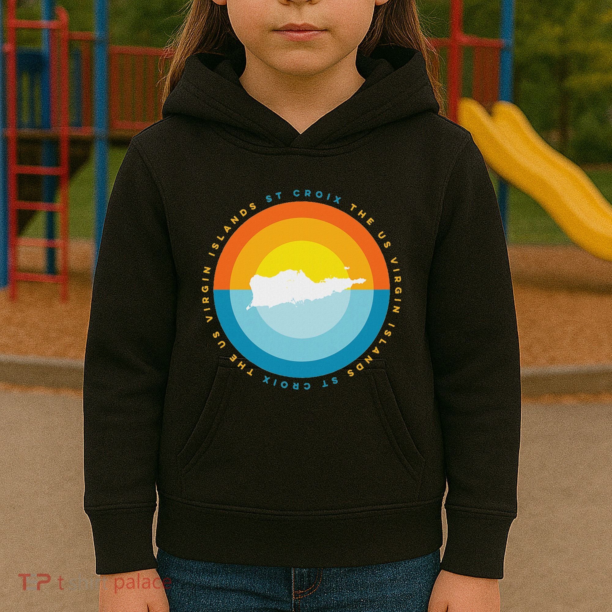 St. Croix Usvi Sunset Graphic Kids Hoodie