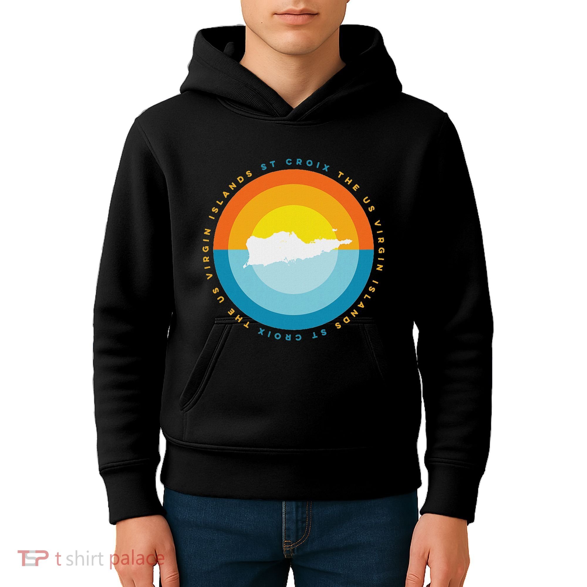 St. Croix Usvi Sunset Graphic Kids Hoodie