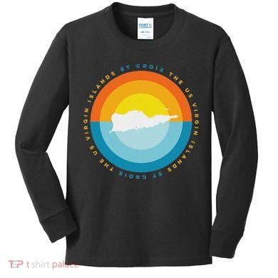 St. Croix Usvi Sunset Graphic Kids Long Sleeve Shirt