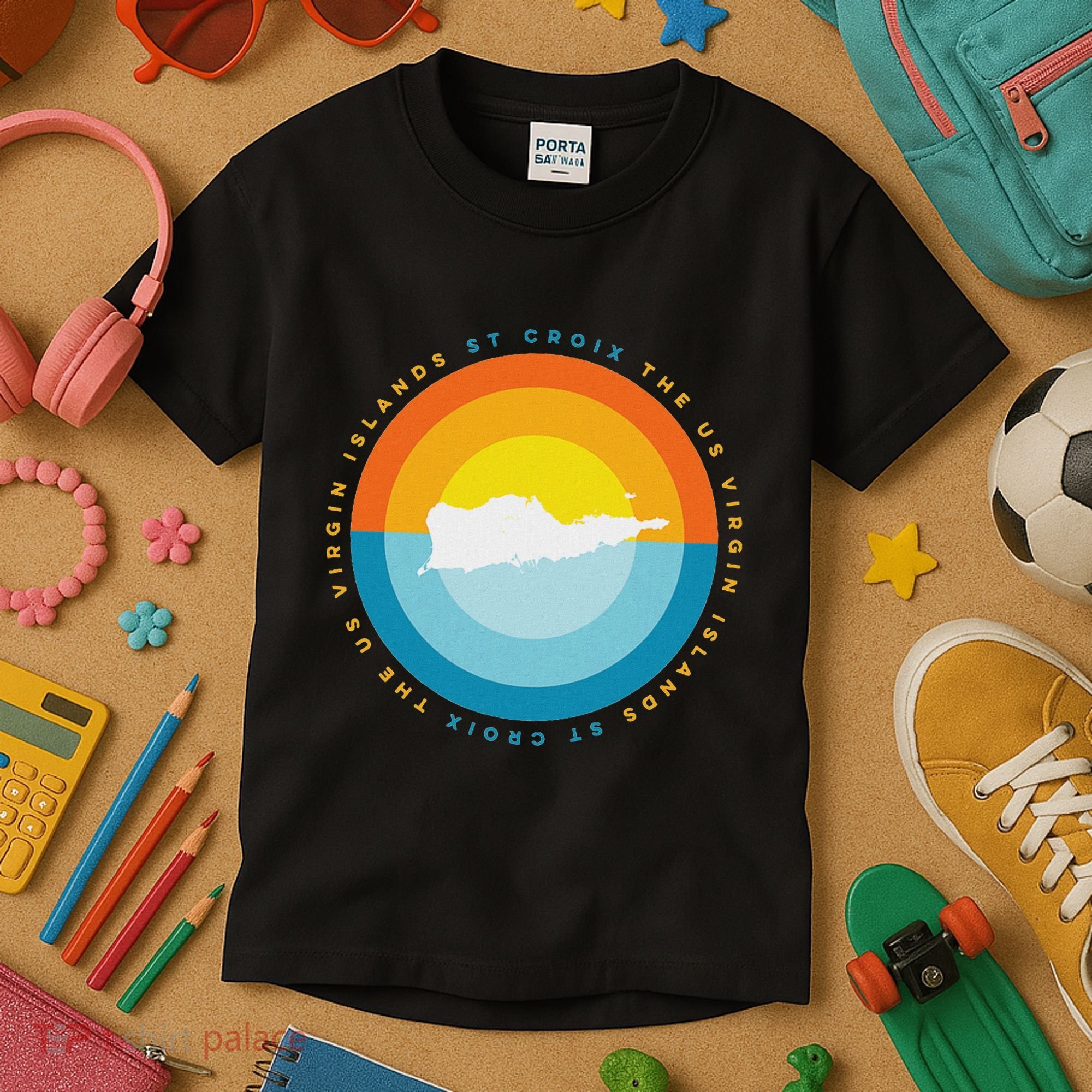 St. Croix Usvi Sunset Graphic Kids T-Shirt