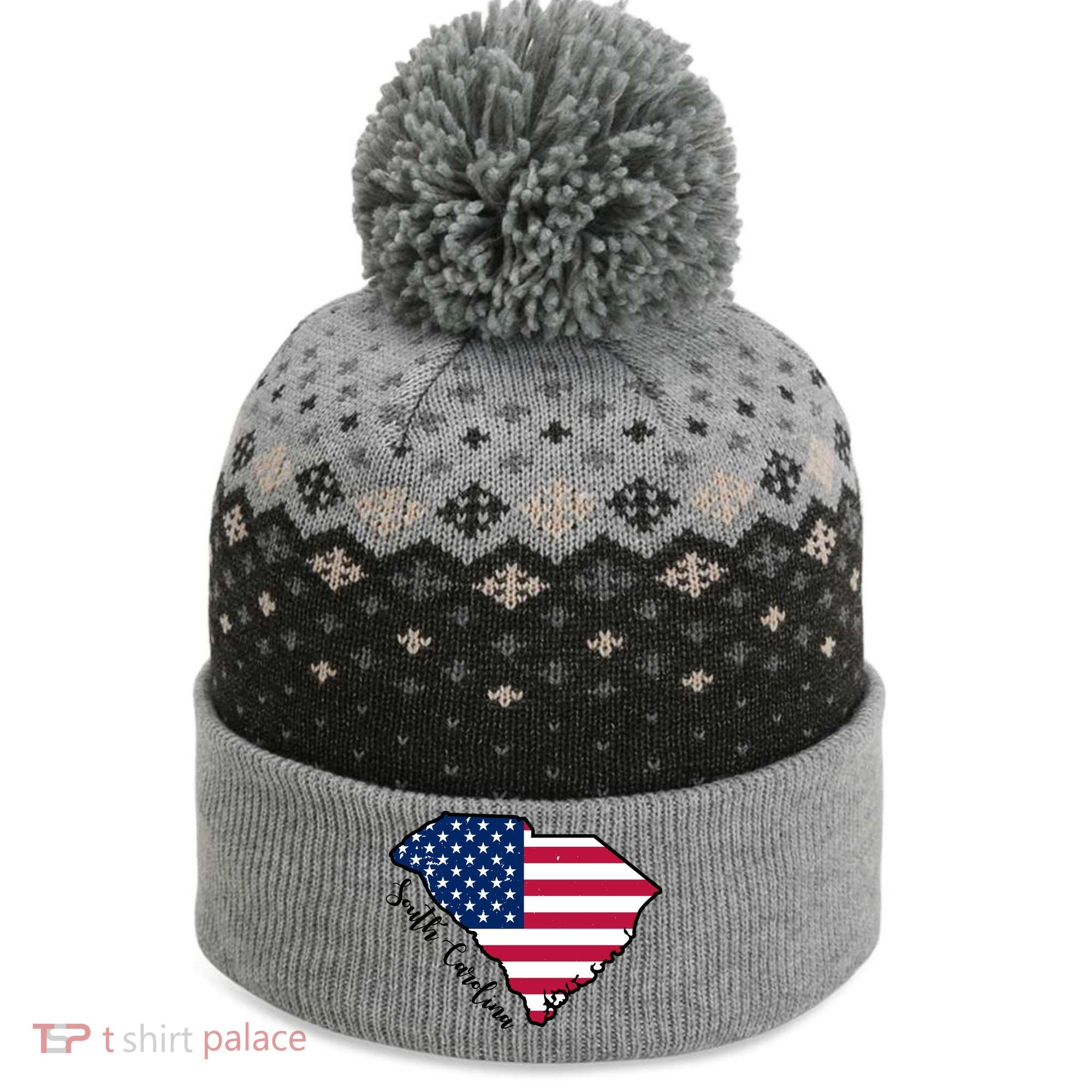 South Carolina United States Map T Shirt The Baniff Cuffed Pom Beanie