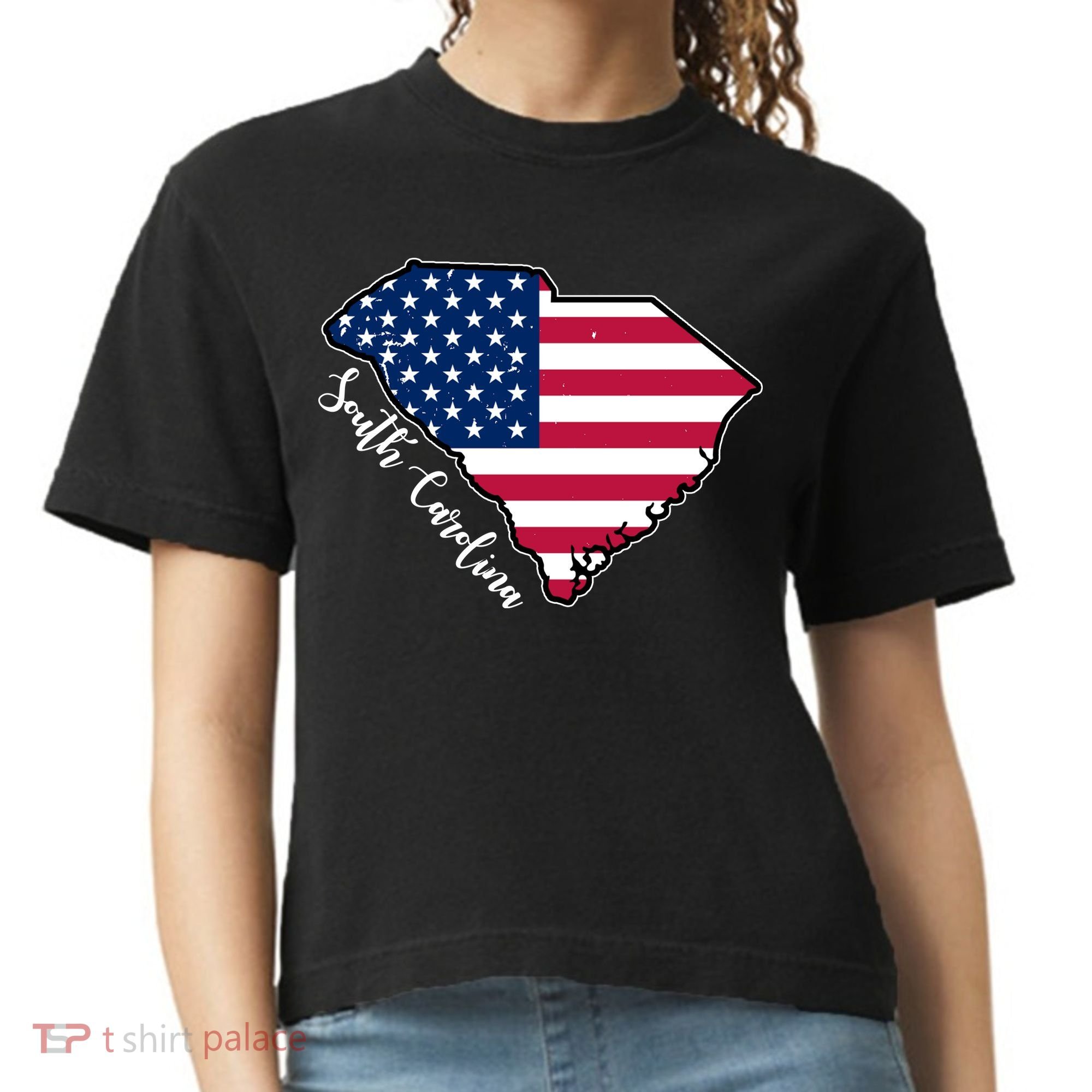 South Carolina United States Map T Shirt Comfort Colors Boxy T-Shirt