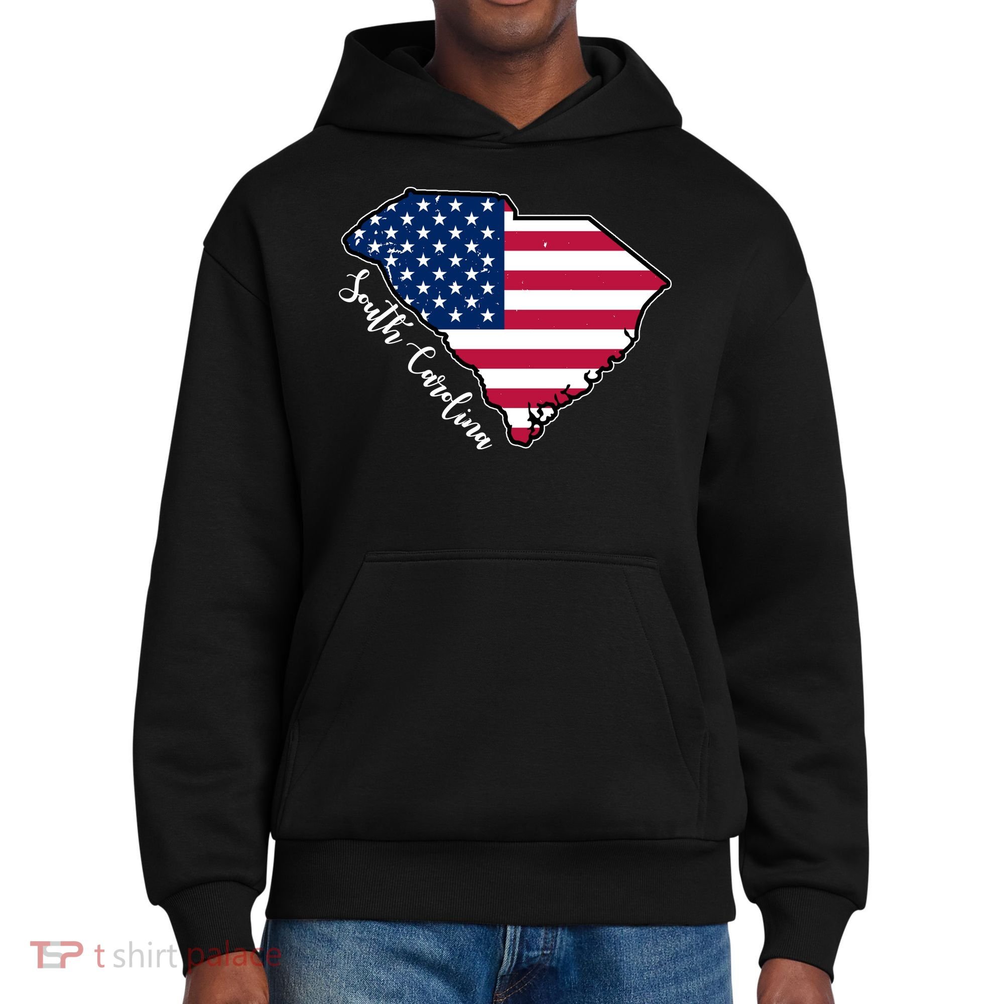 South Carolina United States Map T Shirt District V.I.T. Heavyweight Hoodie