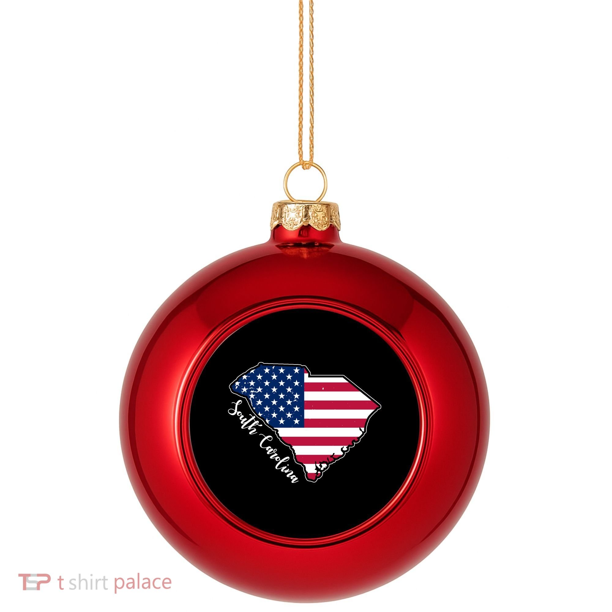 South Carolina United States Map T Shirt Plastic Christmas Ball Ornament