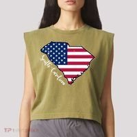 South Carolina United States Map T Shirt Garment-Dyed Women's Muscle Tee thumb 2