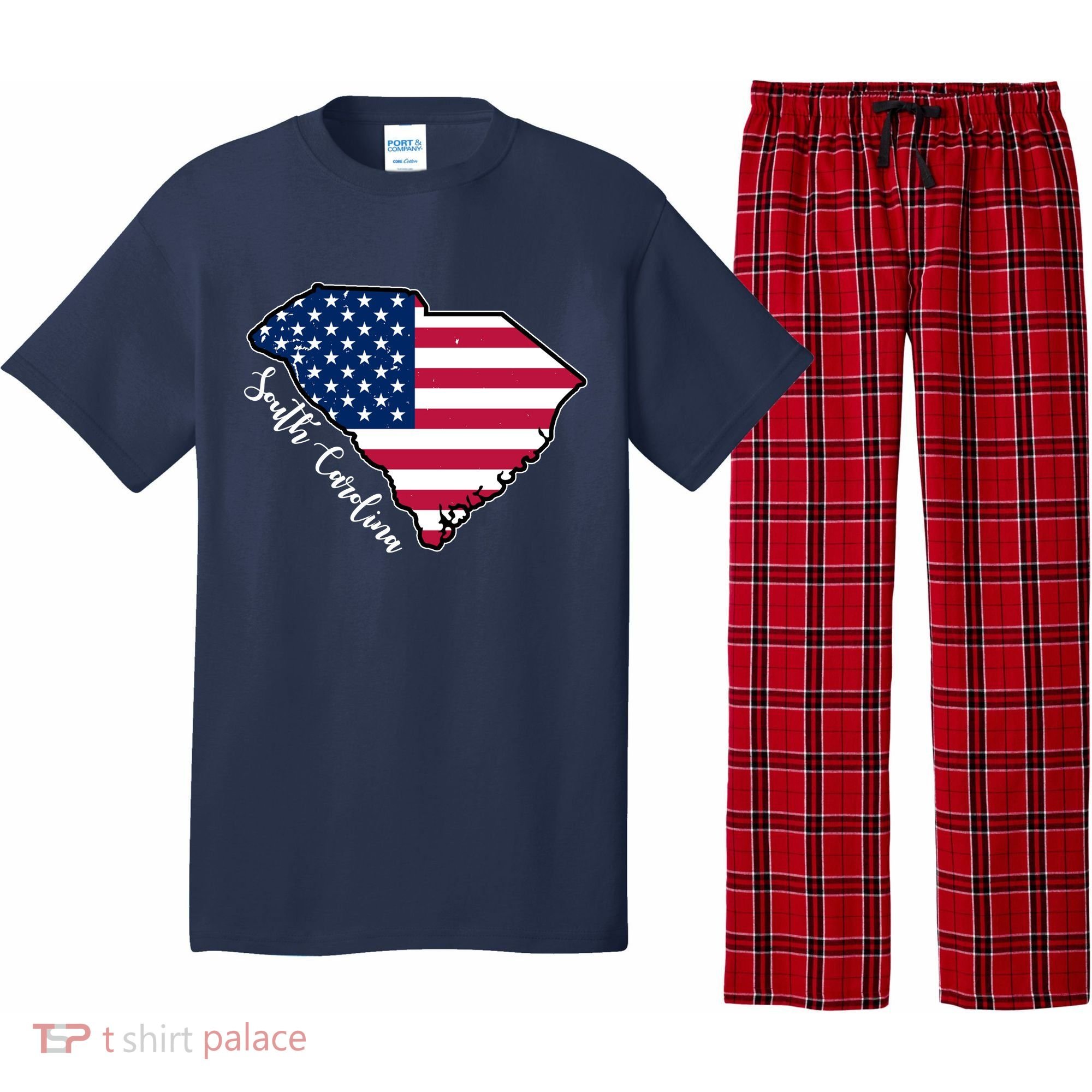 South Carolina United States Map T Shirt Pajama Set