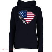 South Carolina United States Map T Shirt Womens Funnel Neck Pullover Hood thumb 0